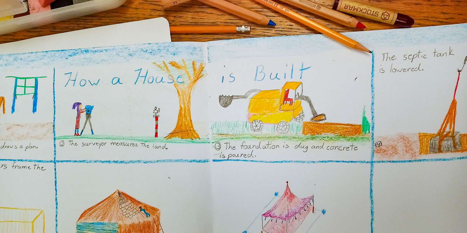 Child's illustrated diagram entitled How a House is Built