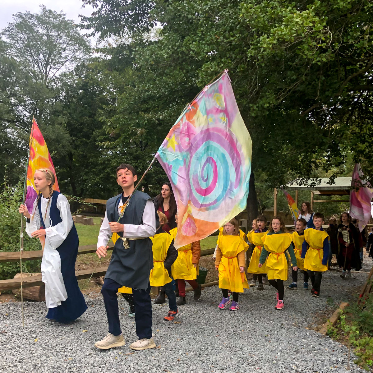 michaelmas parade with flags