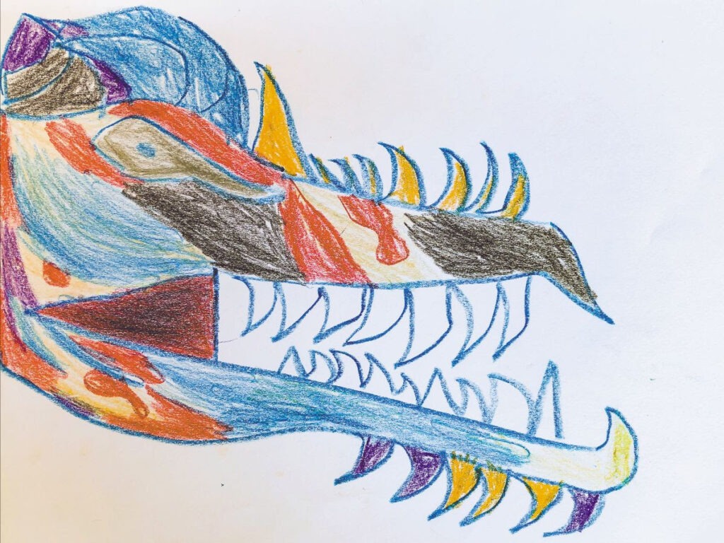 michaelmas dragon drawing by kindergarten student