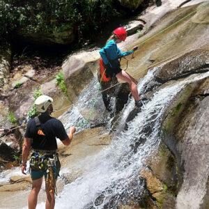 8th grade class trip - rapelling down a waterfall