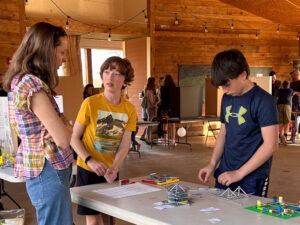 middle school science fair discussing magnetics