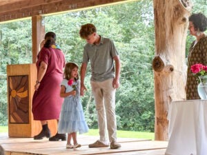 Students at the Rose Ceremony at Charlottesville Waldorf School