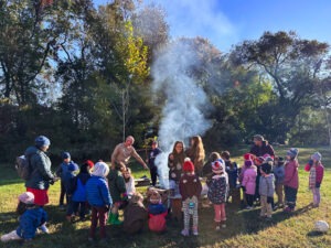 charcoal fire - grade 7 and kindergarten classes