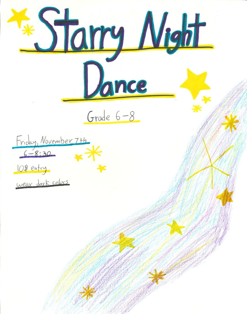 starry night middle school dance at CWS