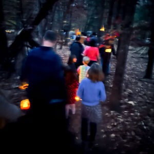 lantern walk through the woods