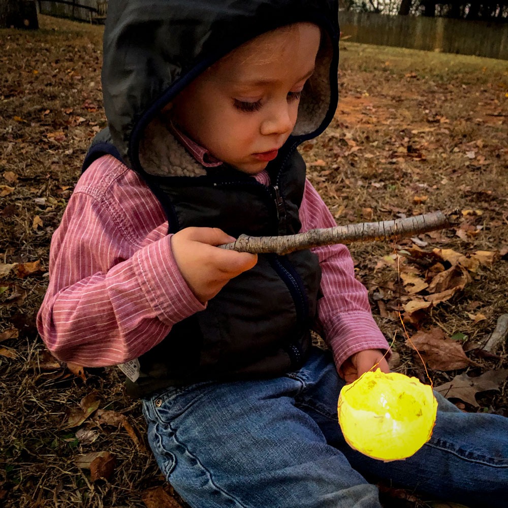 small child with a lantern