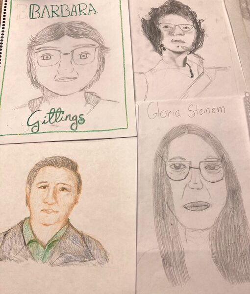 Change-maker Biography project illustrations by Waldorf middle school student