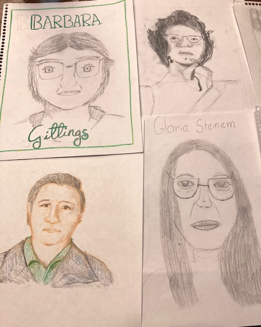 Change-maker Biography project illustrations by Waldorf middle school student