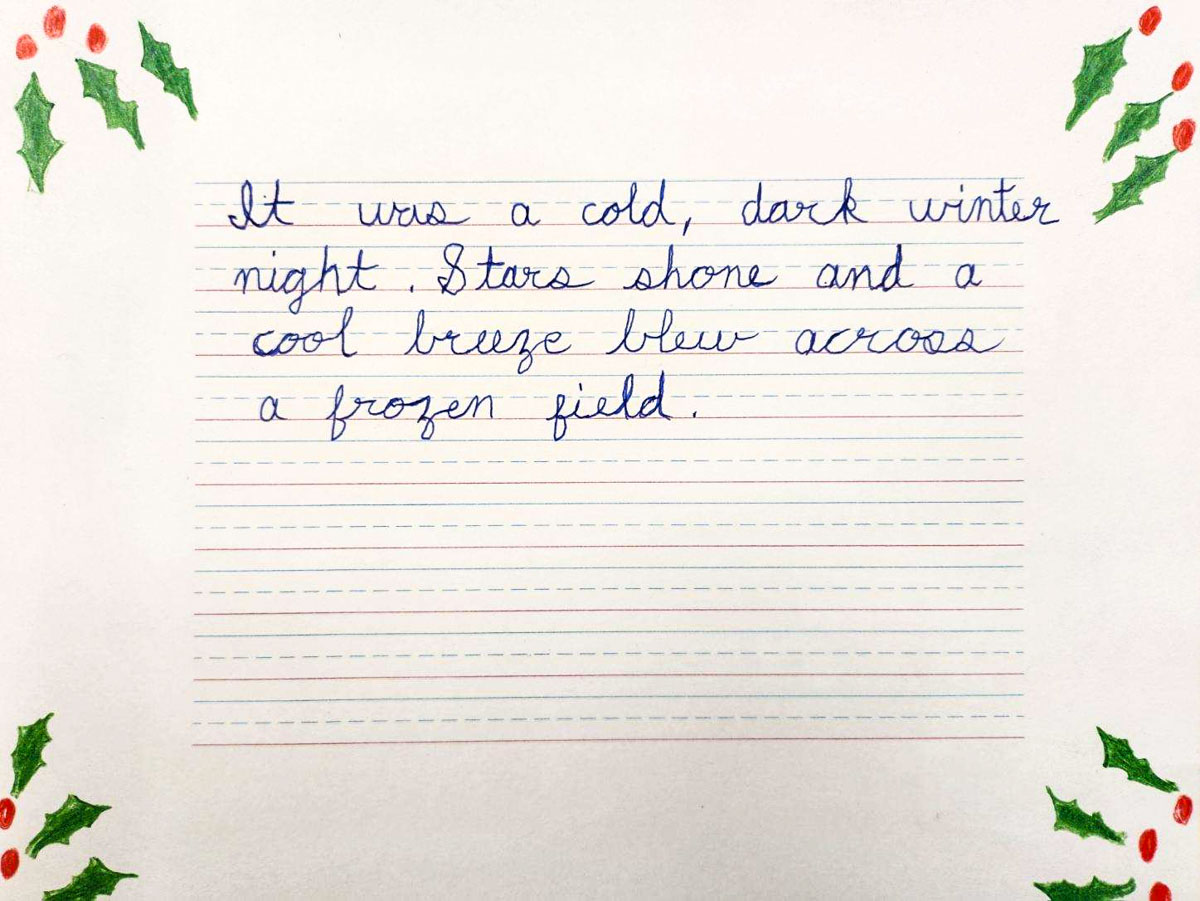 cursive writing in Waldorf elementary school