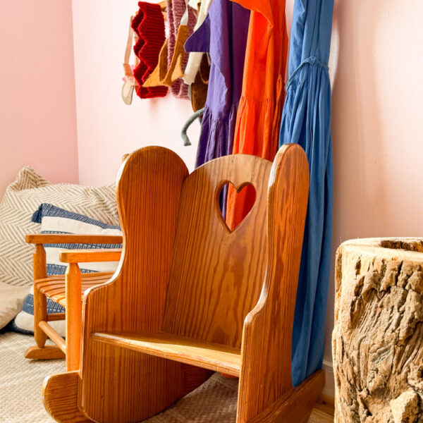 Charlottesville Waldorf School toys made of natural materials such as wood and cotton bring a living quality to children's play