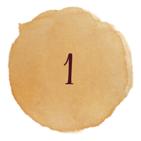 Graphic showing number 1 on a watercolor circle background