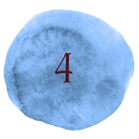 Graphic showing number 4 on a watercolor circle background